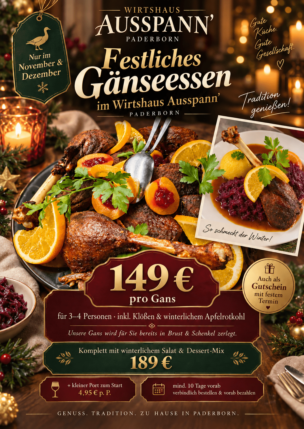 Gänseessen im Wirtshaus Ausspann´ - Paderborn